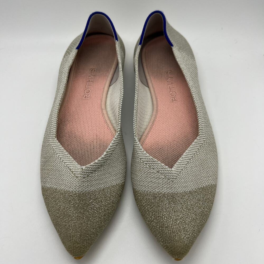 Rothy's The Point II Flats Loafers Shoes Women's Size 9.5 Diamond Twill Shimmer - Picture 3 of 10